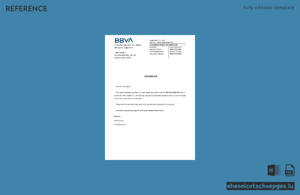 Beispiel für eine Referenzansicht zur Schließung der BBVA-Bank in Argentinien